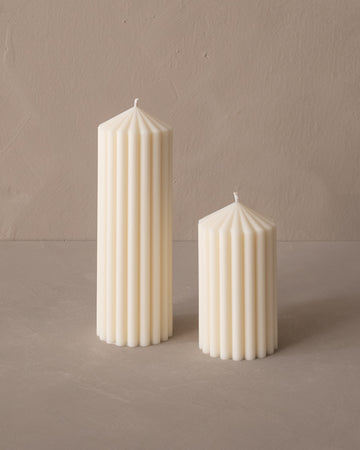 Ribbed Peak Pillar Candle