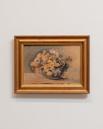 Vintage Floral Still Life Watercolor