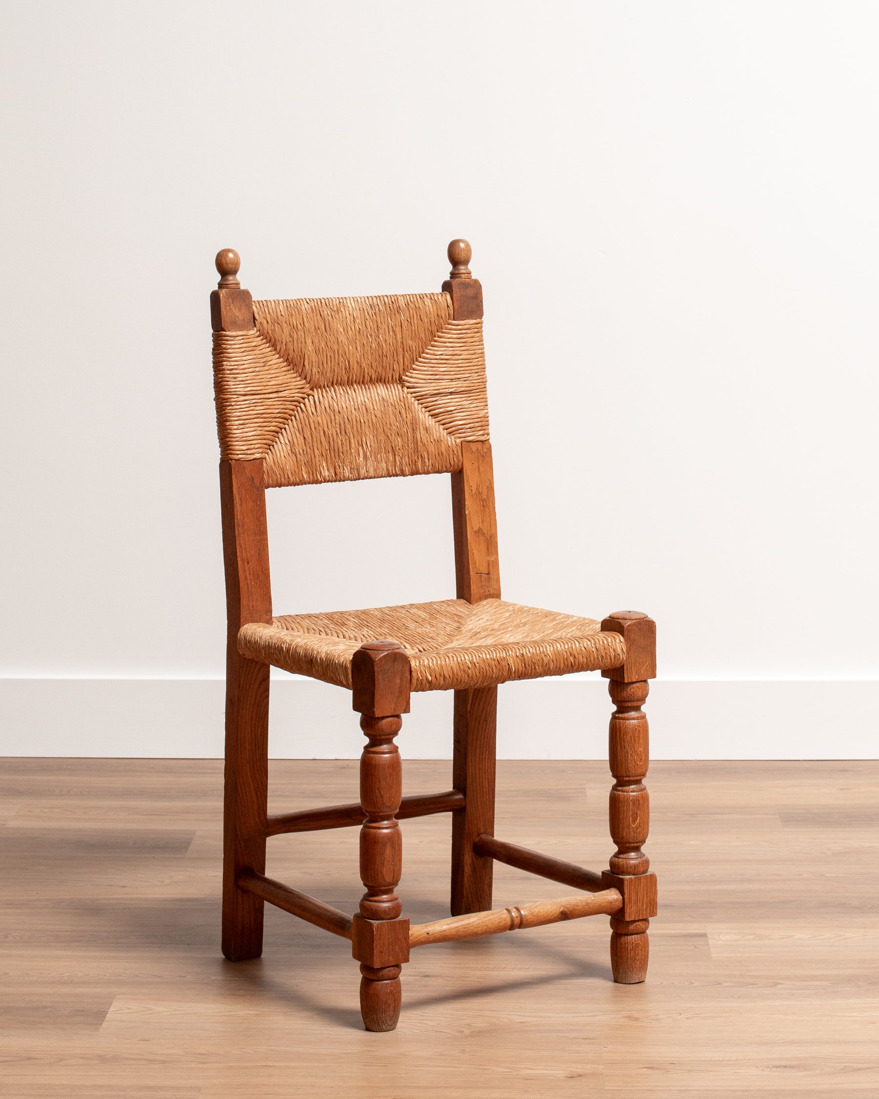 Vintage Charles Dudouyt Oak Dining Chairs S/4 - I – The Vintage 