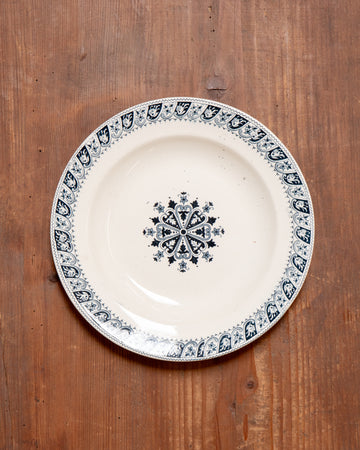 Vintage Transferware Dinner Plate - Violet & Pinecone