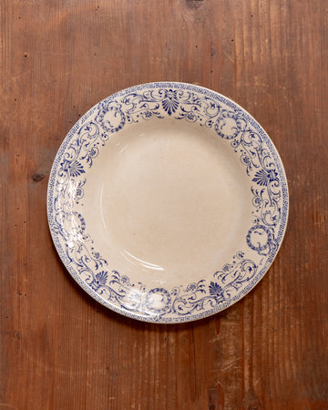 Vintage Transferware Salad Bowl - Palmette