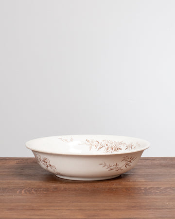 Vintage Transferware Serving Bowl - Brunette Flowersong