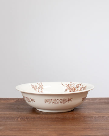 Vintage Transferware Serving Bowl - Brunette Juniper & Wild Rose