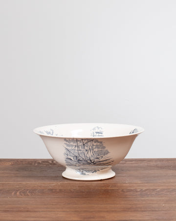 Vintage Transferware Serving Bowl - Seashore