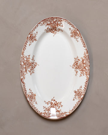 Vintage Transferware Serving Platter - Brunette Wild Rose II