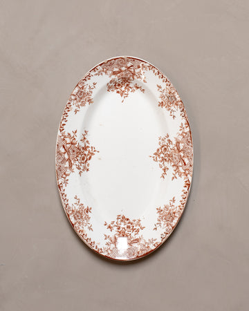 Vintage Transferware Serving Platter - Brunette Wild Rose III