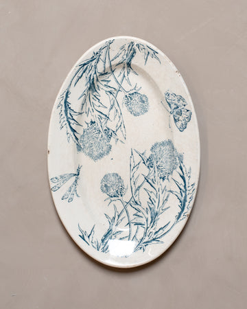 Vintage Transferware Serving Platter - Thistle