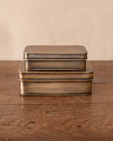 Rectangle Brass Boxes (S/2)
