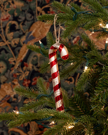 Candy Cane Glass Ornament