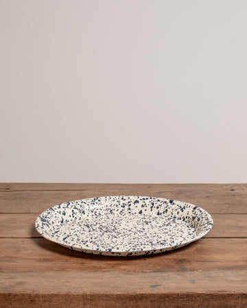 Indigo Splatterware Serving Tray