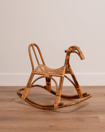 Vintage Franco Albini Rattan Rocking Horse