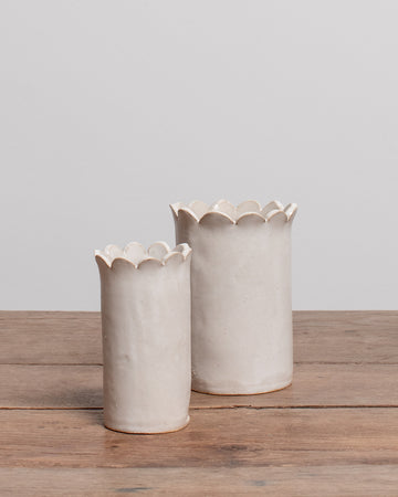 Scallop Stoneware Vase