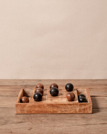 Carved Wood Tic-Tac-Toe