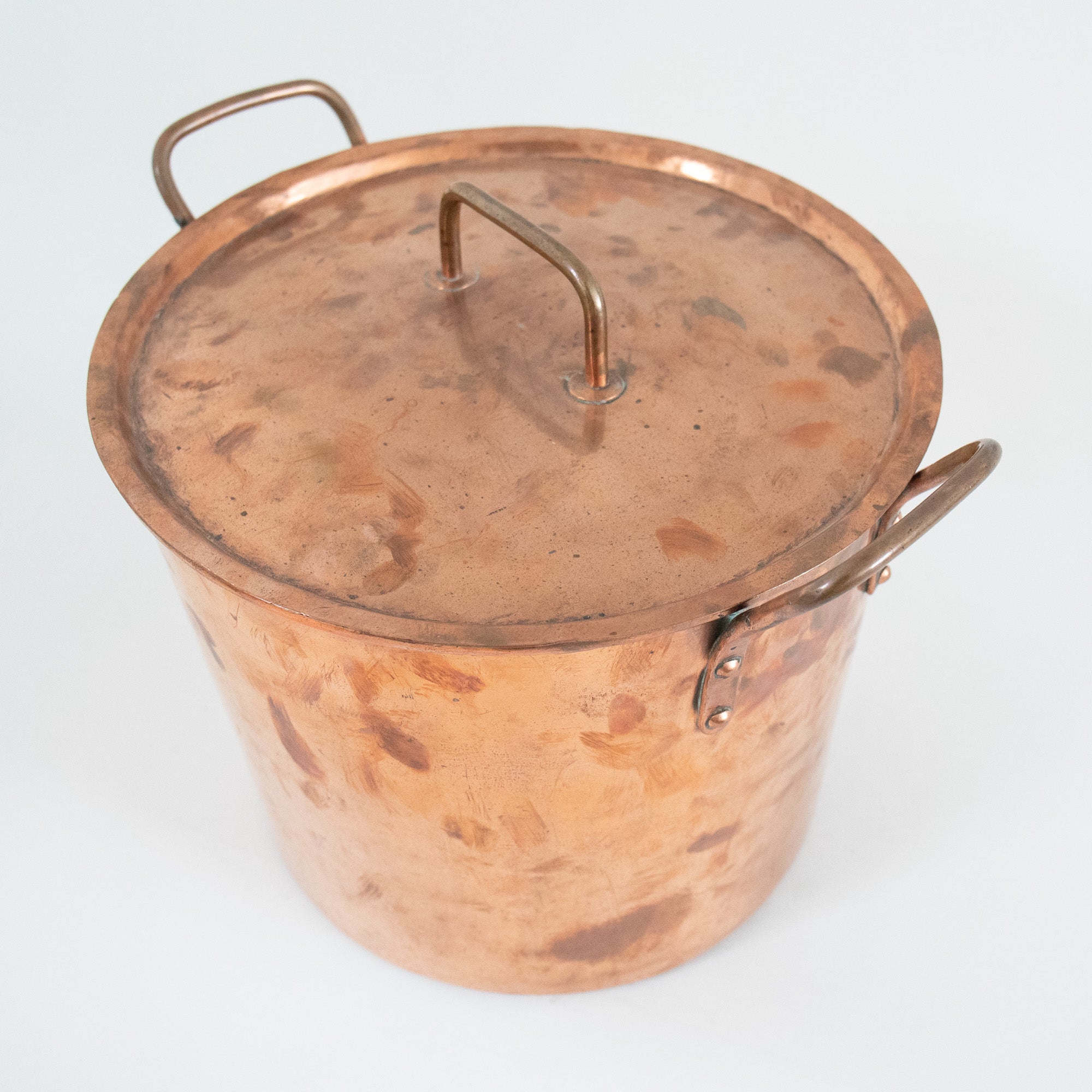 Large Antique French Copper Saucepan Pot