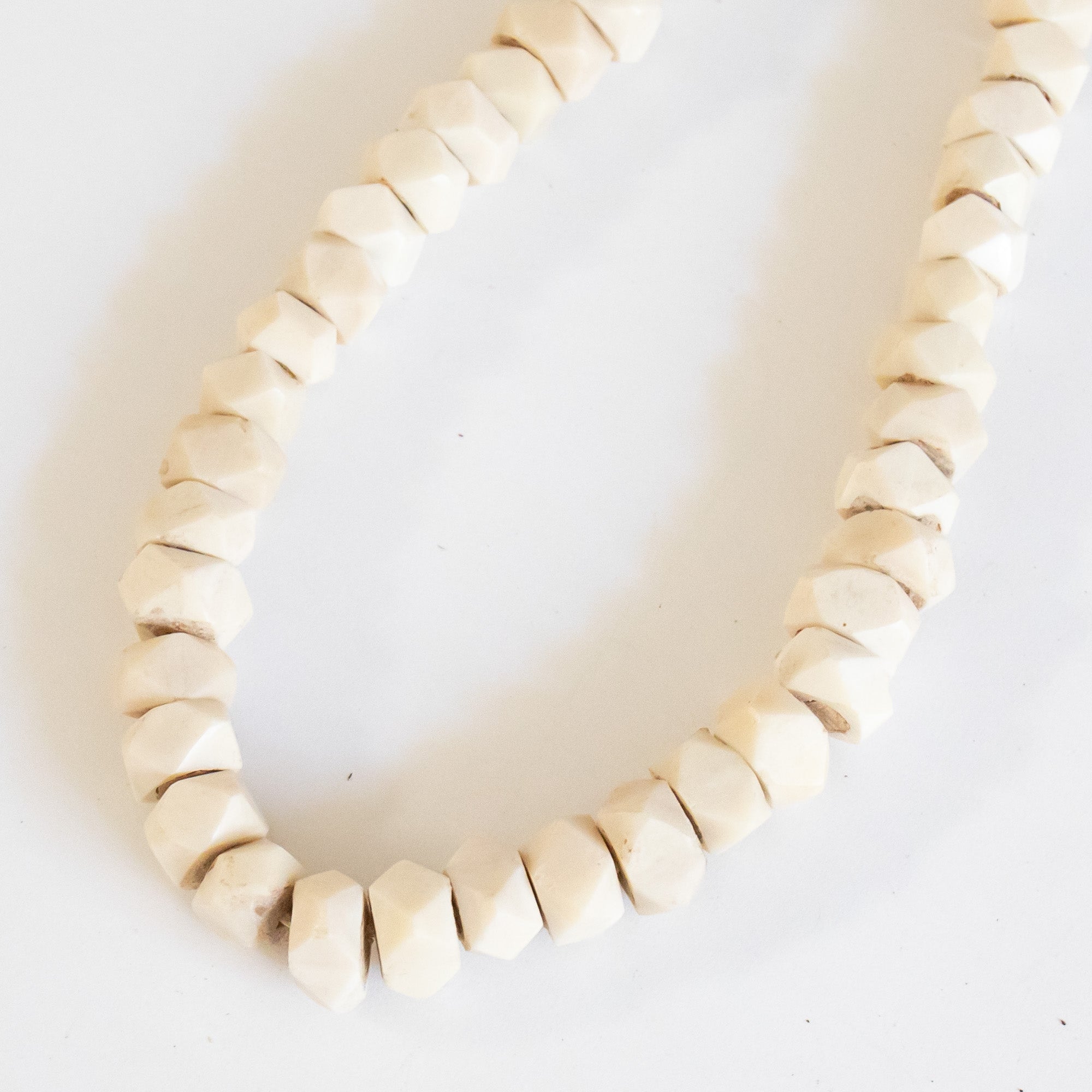 Faceted Bone Beads - Ivory