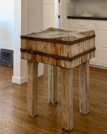 Vintage French Butcher Block Table