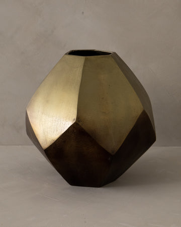 Bronze Faceted Vase